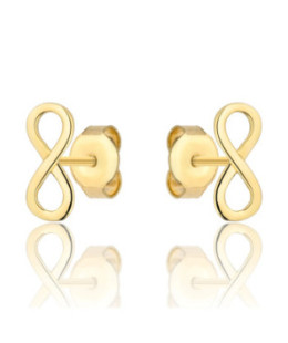 8k Gold Infinity Stud Earrings | Minimalist Symbolic Jewellery