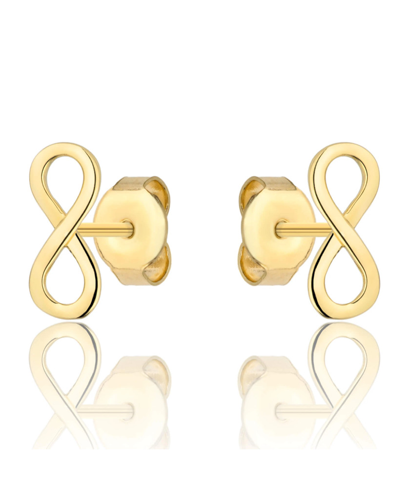 8k Gold Infinity Stud Earrings | Minimalist Symbolic Jewellery