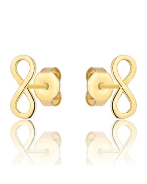 8k Gold Infinity Stud Earrings | Minimalist Symbolic Jewellery