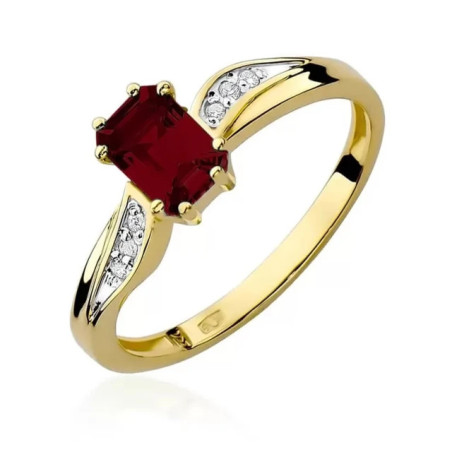 Gold ring with diamond EY-94 garnet | GoldJewellery