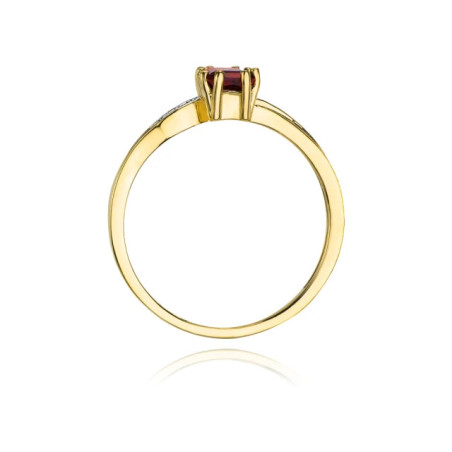 Gold ring with diamond EY-94 garnet | GoldJewellery