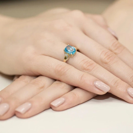 Gold ring with diamond EY-400 topaz | GoldJewellery