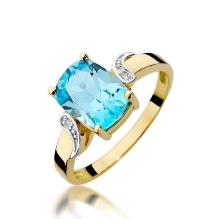 Gold ring with diamond EY-400 topaz | GoldJewellery