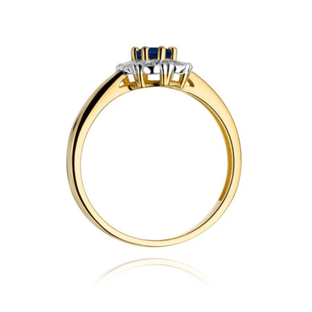 Gold ring with diamond EY-304 sapphire | GoldJewellery