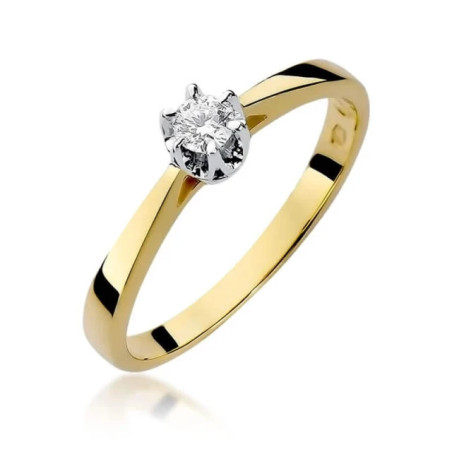 Gold ring with diamond EY-295 0.12ct | GoldJewellery