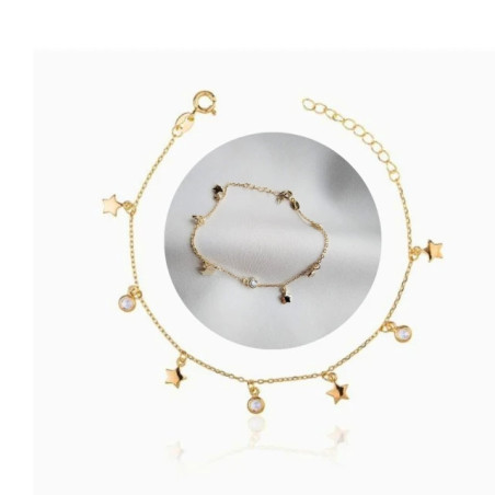 Gold-plated STARS bracelet with zircons SBZ36| GoldJewellery