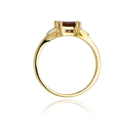 Gold ring with diamond EY-40B garnet | GoldJewellery