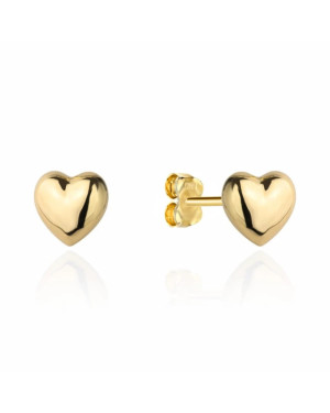 Large gold heart earrings, super lightweight
