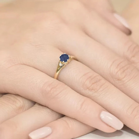 Gold ring with diamond EY-76 sapphire | GoldJewellery