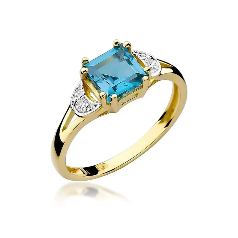 Gold ring with diamond EY-40B topaz | GoldJewellery Gold ring with diamond EY-40B topaz | GoldJewellery