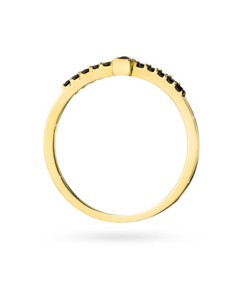 Elegant 14k thin gold ring set with black zirconia. A delicate, modern piece perfect for everyday wear or gifting. Shop premium