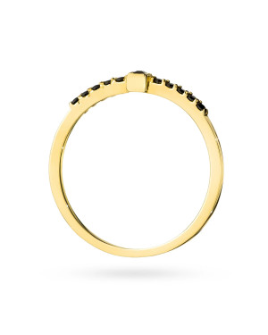 Elegant 14k thin gold ring set with black zirconia. A delicate, modern piece perfect for everyday wear or gifting. Shop premium