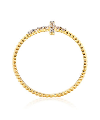 14k Gold Ring with Zirconia Cross