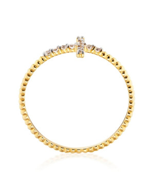 14k Gold Ring with Zirconia Cross