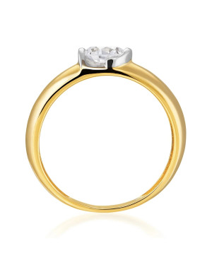 14k Gold Ring With Large Brilliant Stone | Minimalist Gold Ring