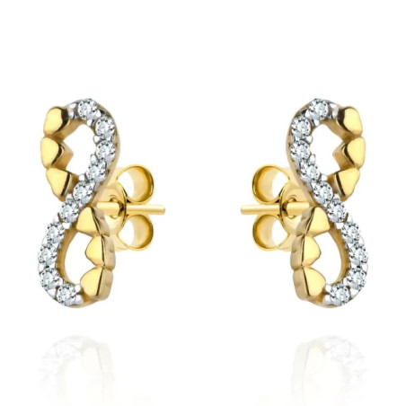 ⭐ Gold earrings with infinity sign, zircons and hearts ♥ GoldJewellery