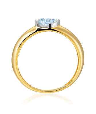 14k Gold Ring With Large Blue Zirconia – Elegant Modern Design