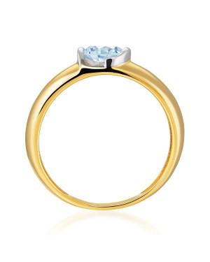 14k Gold Ring With Large Blue Zirconia – Elegant Modern Design