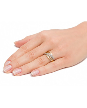 14k Gold Interwoven Zirconia Ring – Elegant Modern Gold Ring