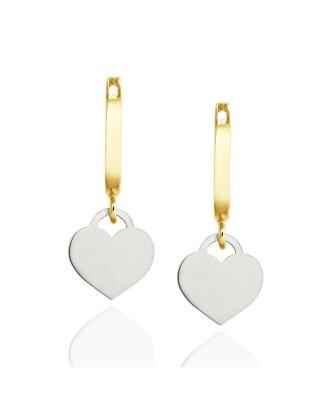 14k Gold Full Heart Earrings With Cubic Zirconia – Elegant & Feminine Design