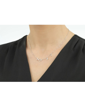 Silver 925 Heart Pulse Necklace – Delicate Rhodium-Plated Jewellery for Women
