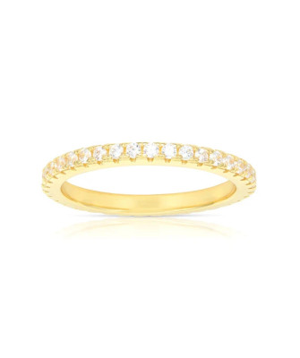 14k Gold Eternity Ring with Cubic Zirconia | Elegant Gold Band