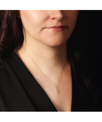 14k Gold Leaf Pendant with Cubic Zirconia | Elegant Nature-Inspired Jewellery