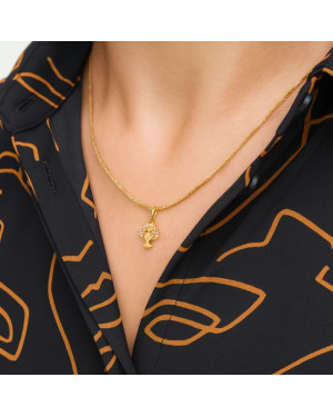 8k Gold Tree of Happiness Pendant with White Zircons | Elegant Symbolic Jewellery