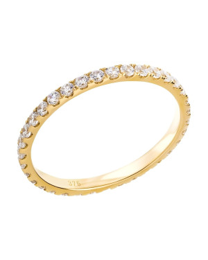8k Gold Ring with Cubic Zirconia | 375 Hallmark | Elegant Gold Band