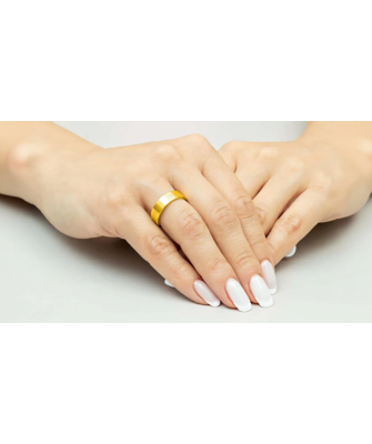 14k Gold Wedding Band 4 mm with Zirconia – Sizes 15–23