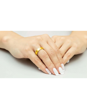 14k Gold Wedding Band 4 mm with Zirconia – Sizes 15–23