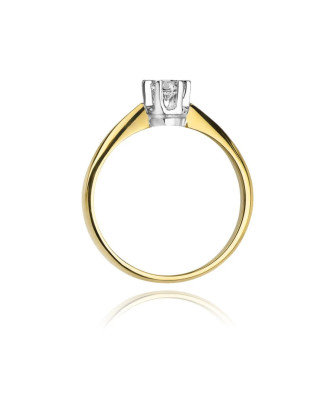 Złoty Pierścionek 14k z diamentem brylant 0,23ct