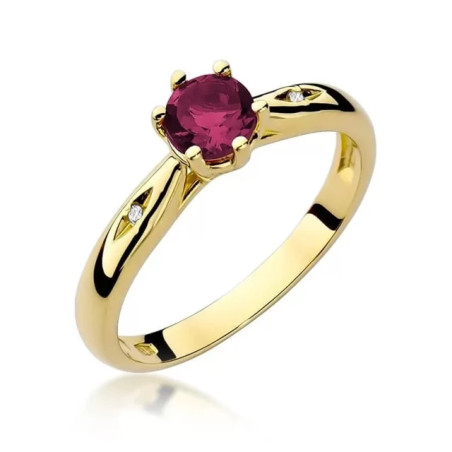 Gold ring with diamond EY-74 ruby ​​| GoldJewellery