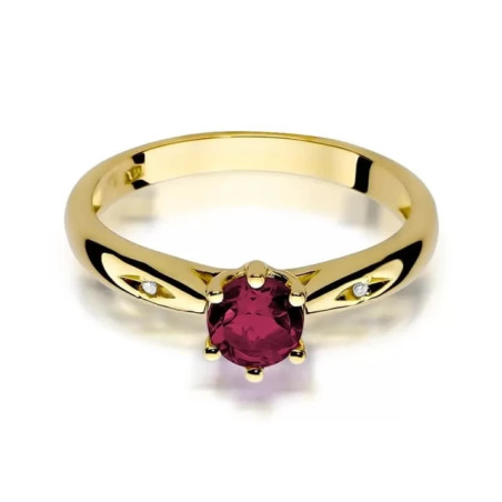 Gold ring with diamond EY-74 ruby ​​| GoldJewellery