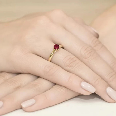 Gold ring with diamond EY-74 ruby ​​| GoldJewellery