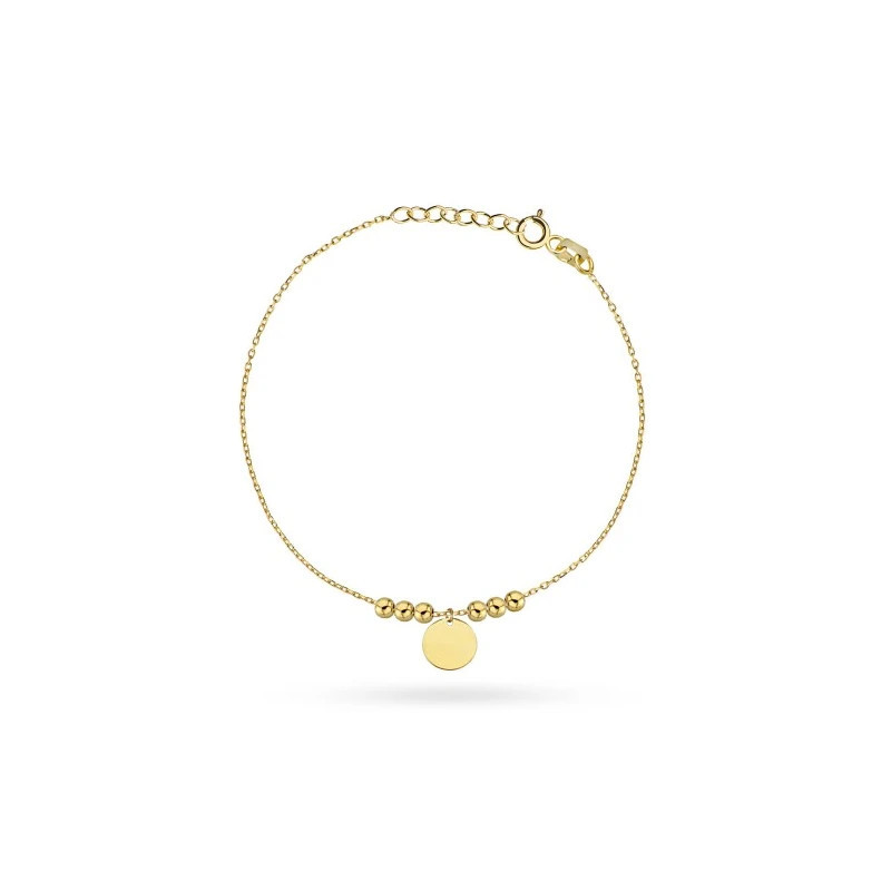 ⭐ Bracelet with smooth gold six balls and a full circle ♥ GoldJewellery