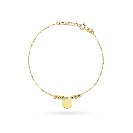 ⭐ Bracelet with smooth gold six balls and a full circle ♥ GoldJewellery