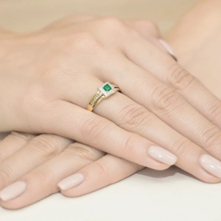 Gold ring with diamond EY-271 emerald | GoldJewellery