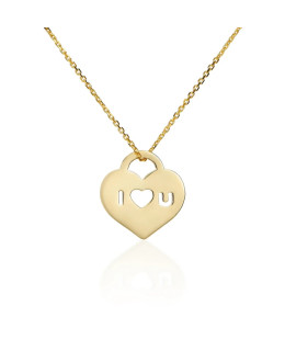 14ct Yellow Gold Heart Pendant Necklace