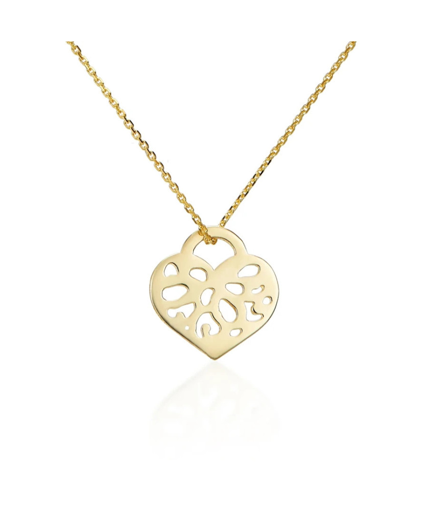 14k Gold Filigree Heart Pendant Necklace – Elegant Women’s Jewellery