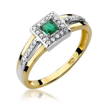 Gold ring with diamond EY-271 emerald | GoldJewellery