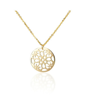 14k Gold Openwork Circle Pendant Necklace – Elegant Minimalist Jewellery