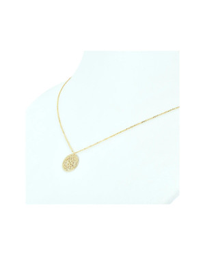 14k Gold Openwork Circle Pendant Necklace – Elegant Minimalist Jewellery