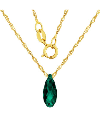 8k Gold Necklace with Bottle-Green Swarovski Crystal – Elegant Women’s Jewellery