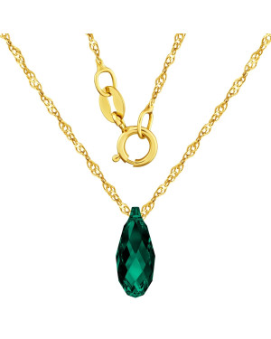 8k Gold Necklace with Bottle-Green Swarovski Crystal – Elegant Women’s Jewellery