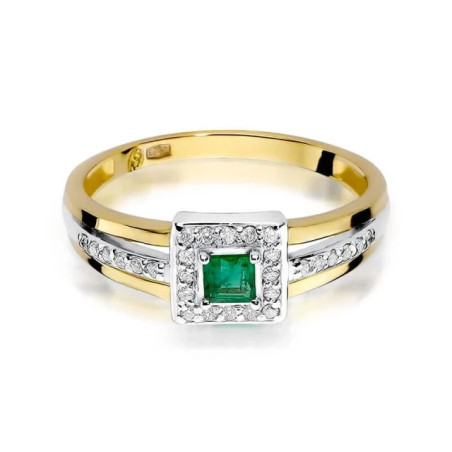 Gold ring with diamond EY-271 emerald | GoldJewellery