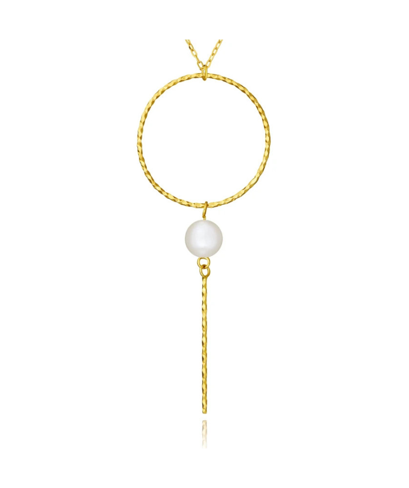 14k Gold Necklace with Pearl and Drop Pendant – Estella Collection