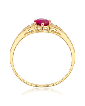 14k Gold Ring with Red Cubic Zirconia – Elegant Women’s Jewellery