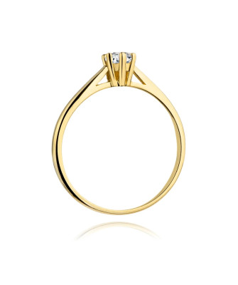 Złoty Pierścionek 14k z diamentem brylant 0,15ct
