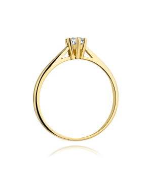 Złoty Pierścionek 14k z diamentem brylant 0,15ct
